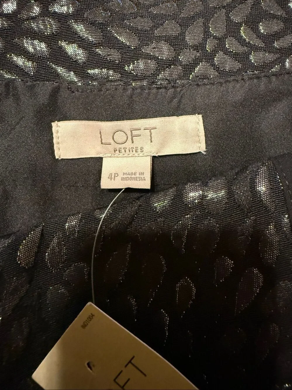 LOFT Ann Taylor Mini Skirt Shimmer Splash Faux Wrap Skirt Size 4P Black